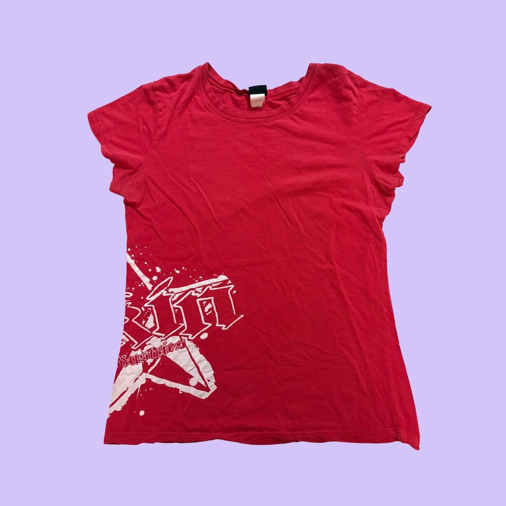 Y2K Skin Industries Red Graphic Star Logo T-Shirt Short Sleeve Streetwear #17